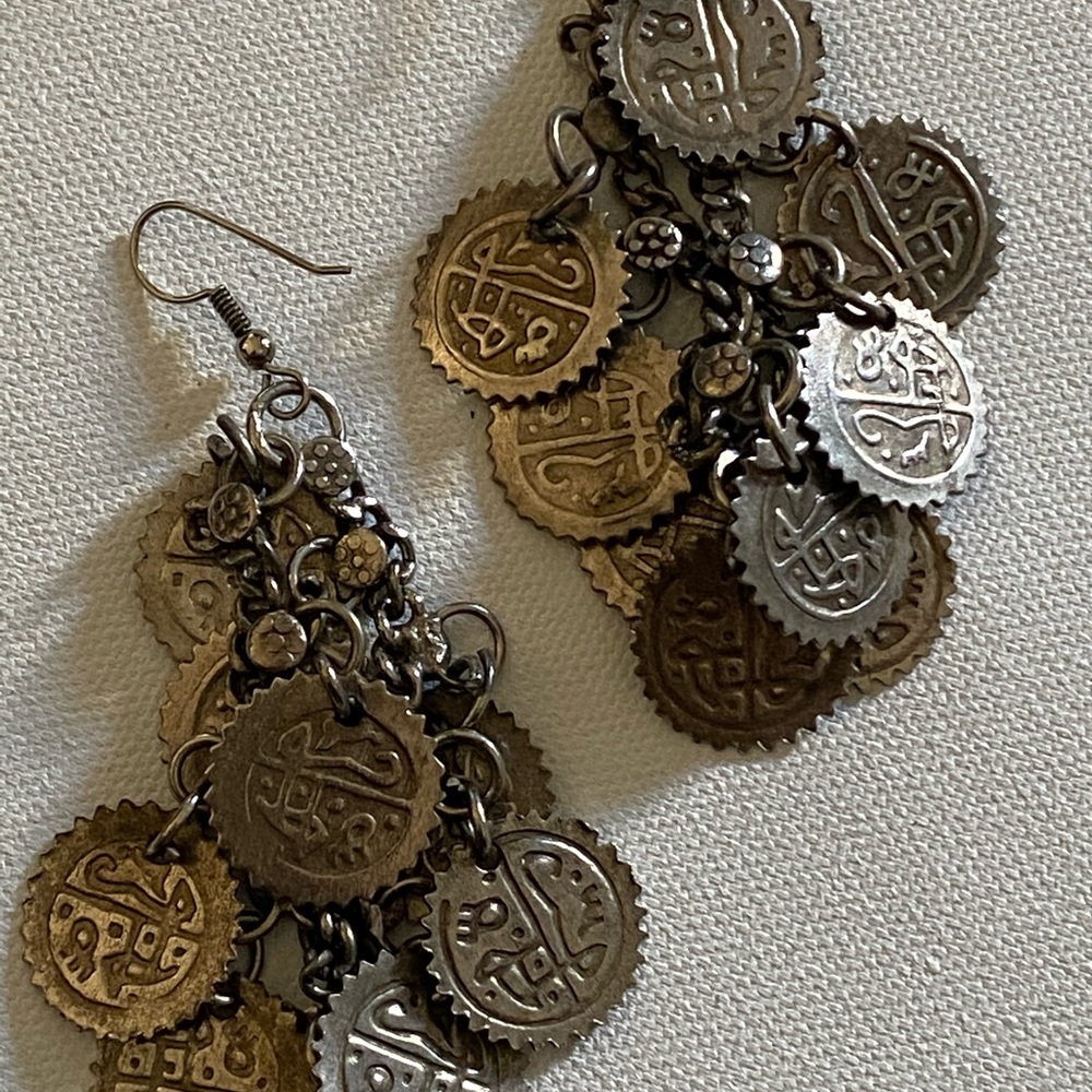 Silver Metal India style earrings